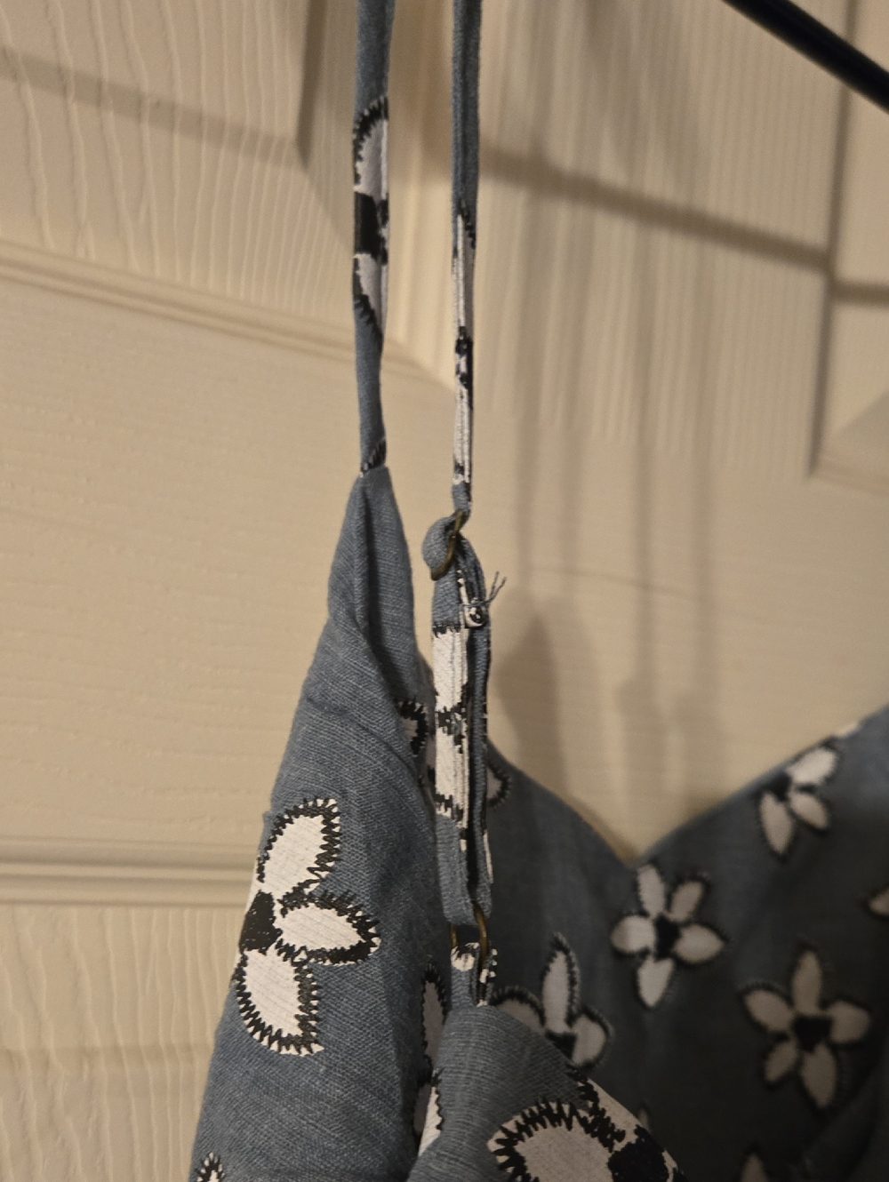 Hayden Light Blue Floral, Spagetti Strap, Double Tie Dress - M - Picture 3 of 8